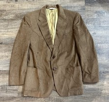 Vintage Prestige West Faux Suede Western Sport Coat / Blazer, Tan, Men's ~46R — listing 3