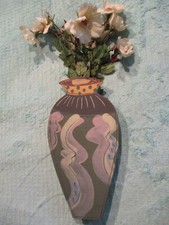 Vintage Art Pottery Wall Pocket with Molded Grape and Leaf Design — listing 3