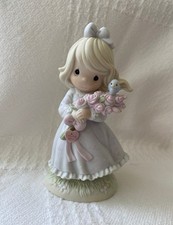 Precious Moments Porcelain Bisque Figurine - Girl Holding Baby (Mother/Motherhood Theme) — listing 2