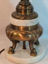 Pair of Neoclassical Brass and Black Marble Ionic Column Candlesticks — listing 6