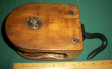 Antique Wooden Ship Block & Tackle Pulley with Iron Strapping and Sheave No - unmarked — listing 5