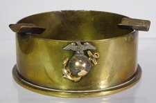 WWII Era USMC Trench Art Aluminum Sweetheart Cuff Bracelet with Hand-Engraved Shield