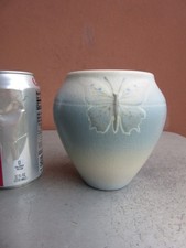 Rookwood Pottery #6253 Geometric Matte Teal Double-Handled Vase, 4.75 in — listing 2