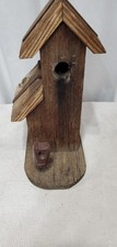 Rustic Handmade Hanging Birdhouse with Weathered Metal Roof — listing 6