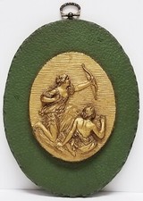 Pair of Gilt Figural Wall Plaques with Medieval King and Bearded Knight Busts