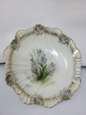 Antique Royal Rudolstadt Prussia Hand-Painted Porcelain Cake Plate with Gilt Handles - Grape & Floral Motif — listing 5