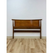 Vintage Mediterranean/Spanish Revival Carved Wood Arched Headboard, Full or Queen Size