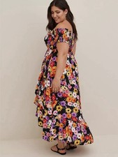 Torrid Floral Smocked Bodice Puff-Sleeve Midi Dress — listing 6