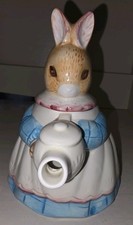 Figural Easter Bunny Ceramic Tea Set (Teapot, Creamer, Sugar) — listing 5