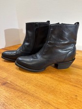 Black Leather Western Cowboy Boots with Traditional Toe Stitching — listing 2