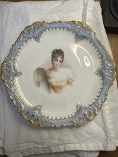 Limoges Portrait Cabinet Plate, Green & Gilt Border, Neoclassical Scene 'Signed Joel' — listing 3