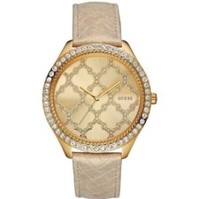 Guess Two-Tone Ladies Quartz Watch Brown Leather Strap — listing 4