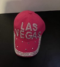 Las Vegas Rhinestone Bling Baseball Cap with Red/Green Stripe — listing 4