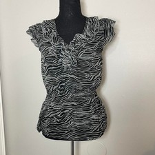 Grey Cap-Sleeve Tunic Dress with Zebra Ruffle and Grommet Shoulder Detail It says a Disney-related brand — listing 6