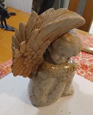 Vintage Ceramic Figurine of Boy Piggybacking Girl with Puppy and Bird on Tree Stump — listing 4