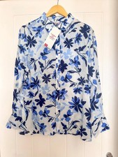 Cotton Traders Pink Butterfly & Floral Print Button-Up Blouse, Size 16 — listing 5