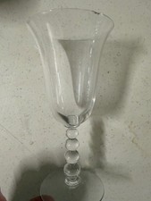 Set of 3 Blown Glass Stemmed Goblets with Colored Beaded Berry Stems