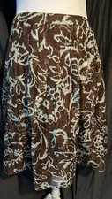 Worthington Women's Pink & Black Floral Striped A-Line Skirt, Size 6
