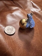 Herend Frog Prince with Golden Ball Figurine Rust Fishnet 1.4in