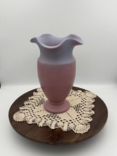 Vintage Purple/Lavender Matte Glaze Art Pottery Vase with Ribbed Baluster Form