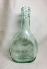 Vintage Almaden Green Glass Wine Bottle with Embossed Barrel & Grapes Motif — listing 2