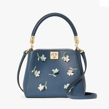 Kate Spade New York Phoebe Top Handle Satchel, Floral Applique, Bluestone, listing 2