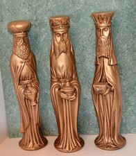 Framed Vintage Three Wise Men / Three Kings Christmas Card Print on Textured Paper, Gold-Foil Accented — listing 6