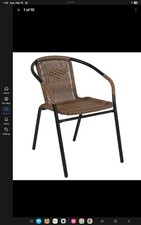 Vintage Stacked Rattan Bentwood Arm Chair with Upholstered Seat Cushion — listing 5