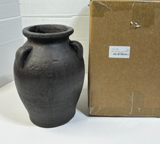 Matte Black Ceramic Vase with Applied Bird and Foliage Relief Decoration — listing 2