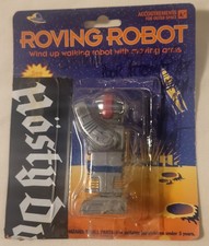 Vintage Wind-Up Plastic Robot Toy, Yellow & Red, Made in Hong Kong — listing 4