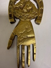 Vintage Brass Hand Bell with Etched Floral Decoration and Long Handle — listing 4