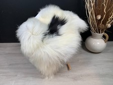 Natural Curly Long-Wool Sheepskin Rug / Pelt, Cream/Honey Blonde, 32" x 22" — listing 6