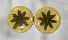 Vintage Bakelite Carved Apple Juice Yellow 2-Hole Button — listing 2