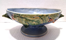 Roseville Pottery Bushberry Pattern Two-Handled Console Bowl in Brown — listing 4