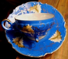 Vintage Lustreware Teacup with Cobalt Blue Band and Copper/Amber Interior — listing 2