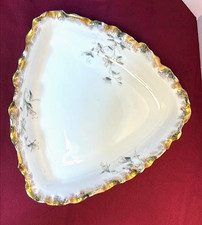 Ornate Reticulated Porcelain Console Bowl with Heavy Gold Gilt and Cobalt Enamel — listing 3