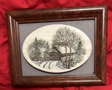 Signed Limited Edition Etching of Covered Bridge "Reflections" 15/50 — listing 4