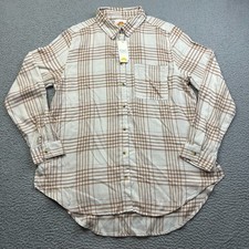 C&C California Plaid Herringbone Button-Up Flannel Shirt, Size L — listing 3