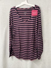 Scoop Long Sleeve Double Layer Maternity Shirt, Grey and White, Side Ruching, Size L (12-14), listing 6