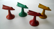 Vintage Metal Space Rocket Ship Coin Bank with Finned Tail and Removable Nose Cone — listing 2