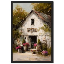 Framed Decorative Print of 'Treasure Shop' Antique Store Storefront Scene
