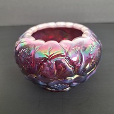 Fenton Iridescent Opalescent Glass Rose Bowl with Petal Ruffled Rim — listing 4