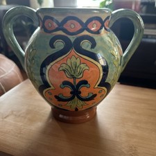 Mexican Talavera Pottery Blue & White Hand-Painted Bud Vase — listing 4