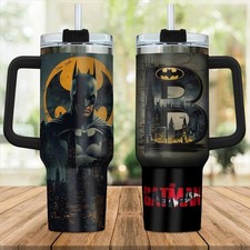 Batman Est. 1939 Glitter 40oz Tumbler with Handle and Yellow Lid