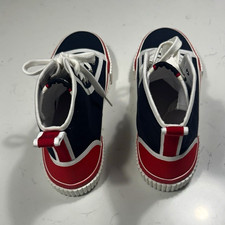 Christian Louboutin Louis Flat High-Top Sneakers, Western Cowboy Motif, Tan Suede & White Leather with Green Trim EU 44 / US 11