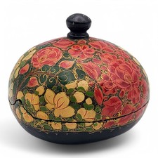 Vintage Kashmir Hand-Painted Lacquered Paper Mache Trinket Box — listing 6