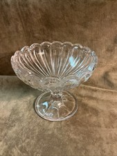 Vintage Sandwich Glass Pressed Glass Tableware Lot (Plates, Bowls, Nappies, Square Dishes, Handled Plate) — listing 5