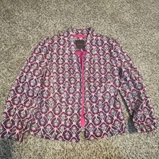 The Limited Women's Black Open-Front Jacket with Red Floral Border Print, Size 12 — listing 6
