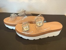 CL by Chinese Laundry Tan Faux Suede Crisscross Platform Wedge Sandals — listing 4