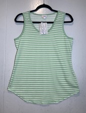 LuLaRoe Mustard Yellow Striped Scoop-Neck Tank Top, Size M — listing 2